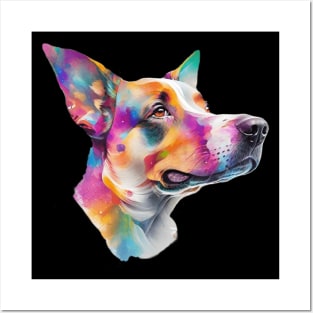 Surrealism art style dog, vibrant, calm brown eyes #4 Posters and Art